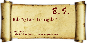 Bügler Iringó névjegykártya